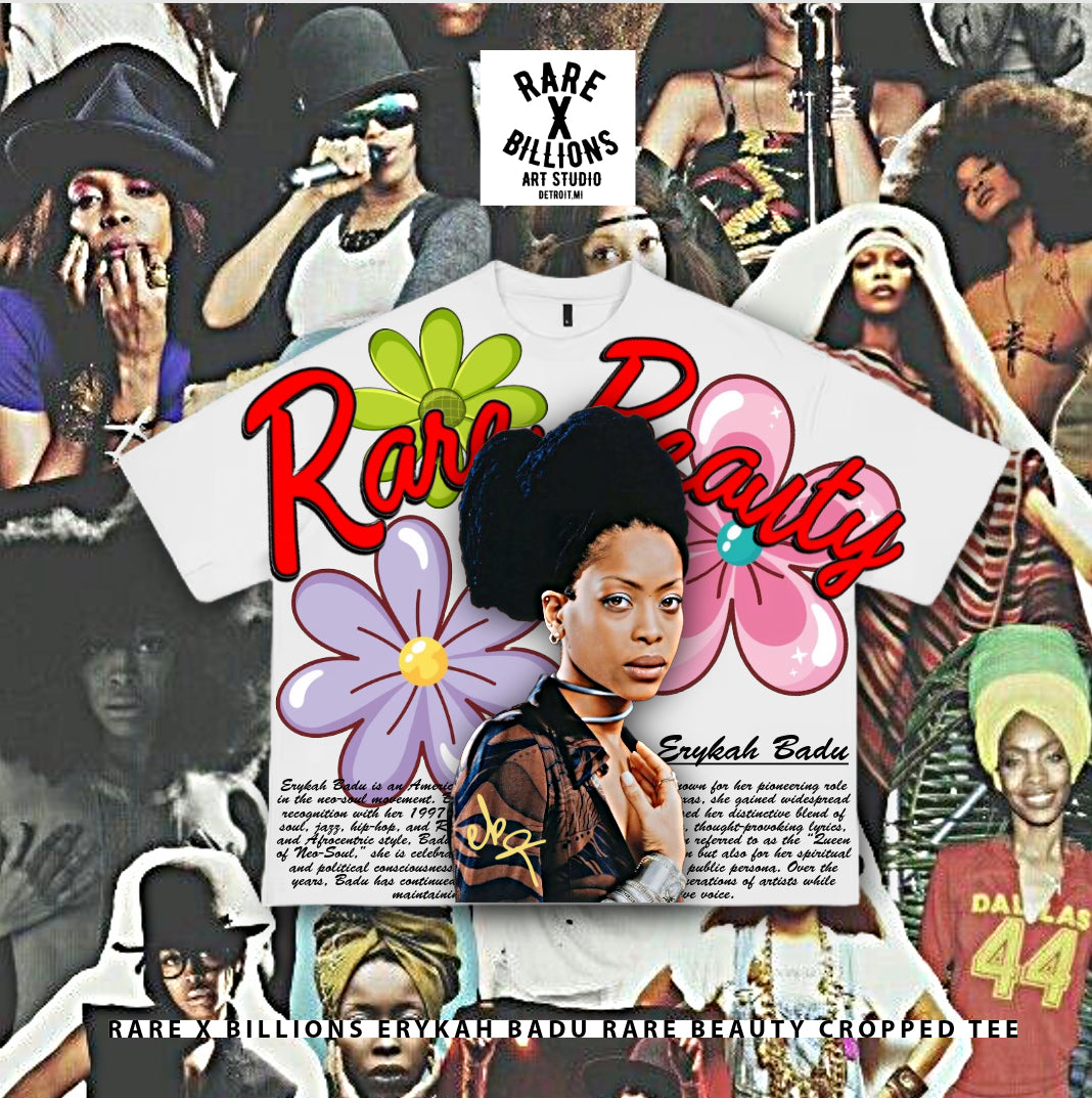 RAREXBILLIONS ERYKAH BADU RARE BEAUTY CROPPED TEE
