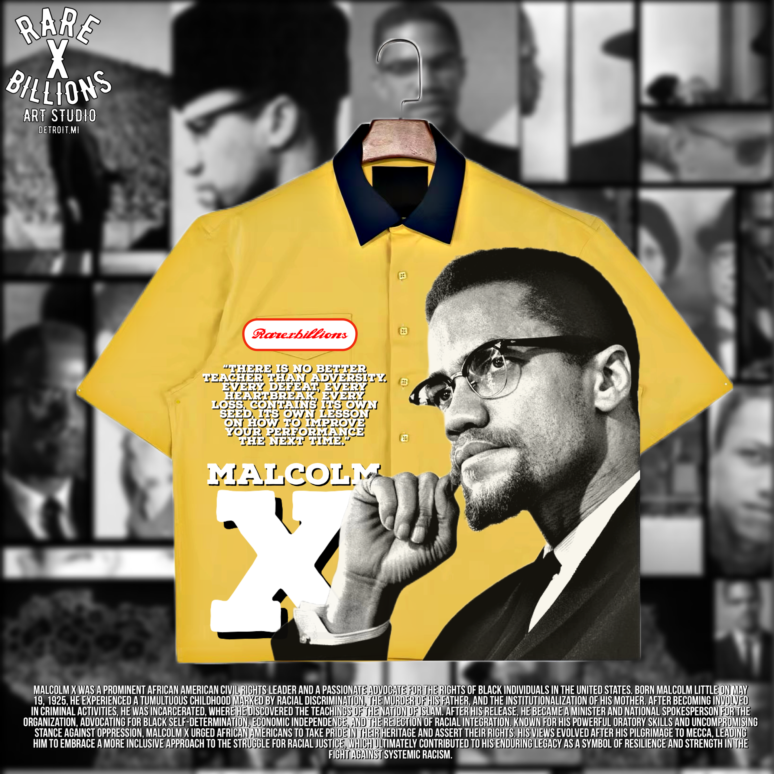 🚨RAREXBILLIONS MALCOLM X CROP BUTTON DOWN🚨