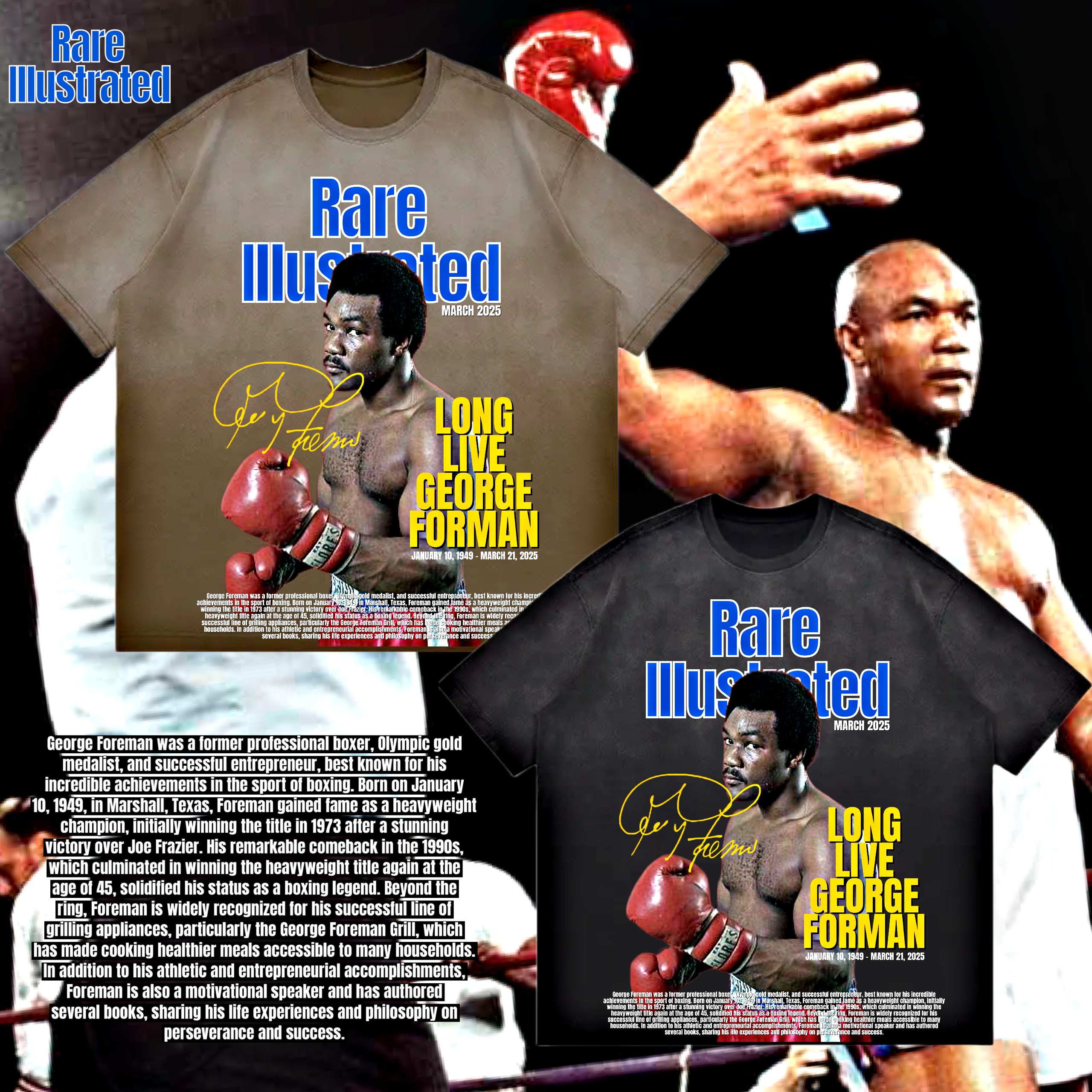 🚨RARE ILLUSTRATED GEORGE FOREMAN TEE🚨